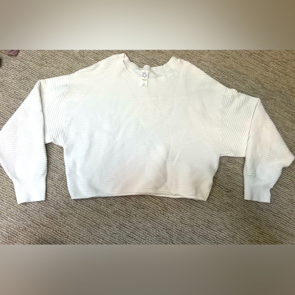 Aerie Ribbed Women’s White Sweatshirt Size S